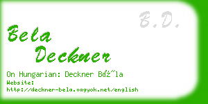 bela deckner business card